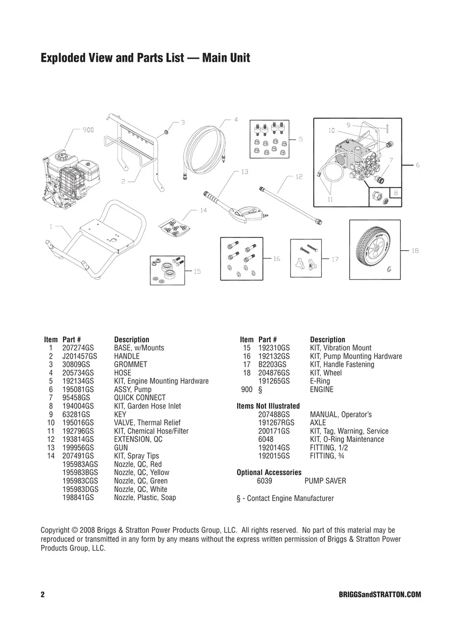BRIGGS AND STRATTON, 020380, 2008, IPL.2